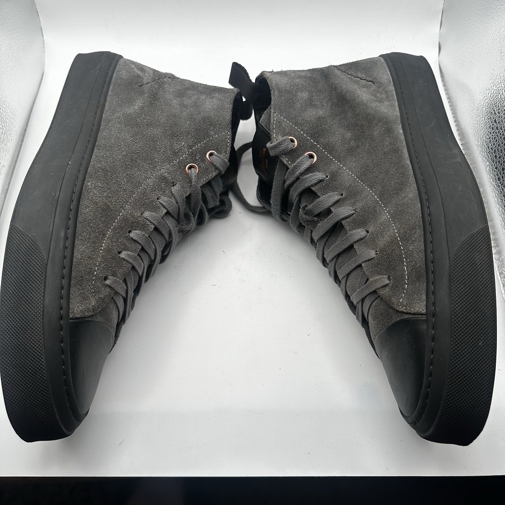 Rare Good Man Brand Italy Men's Shoes Edge Lo Top Sneaker Charcoal Suede SZ 9 - Picture 5 of 10
